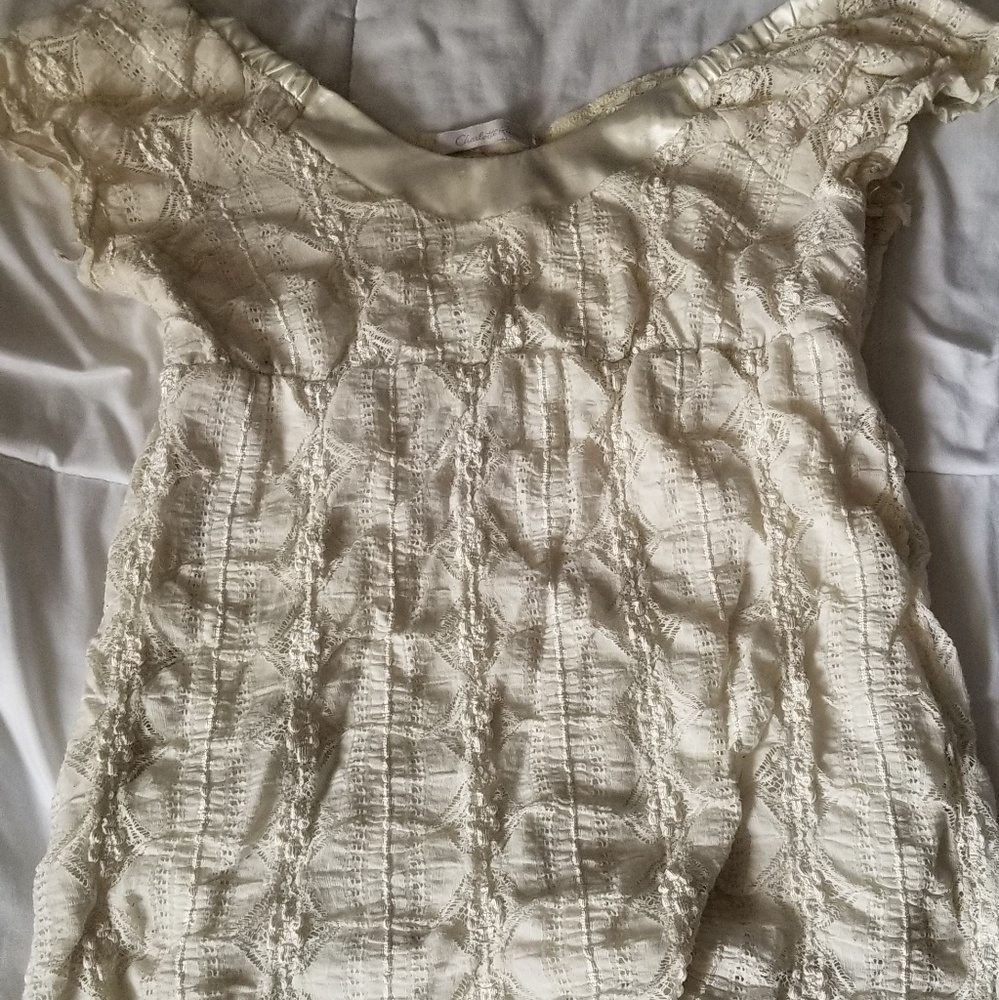Off white lace babydoll style top